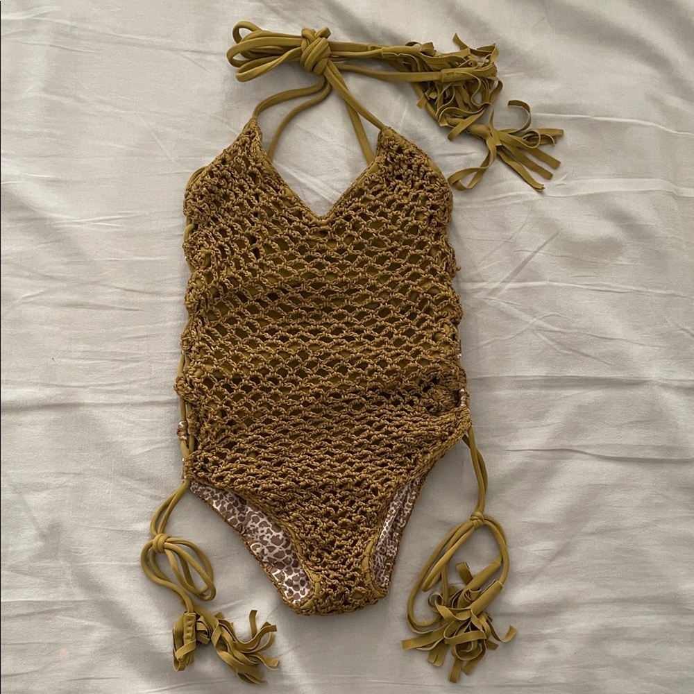 Acacia Swimwear Honey Kids One Piece in Olive